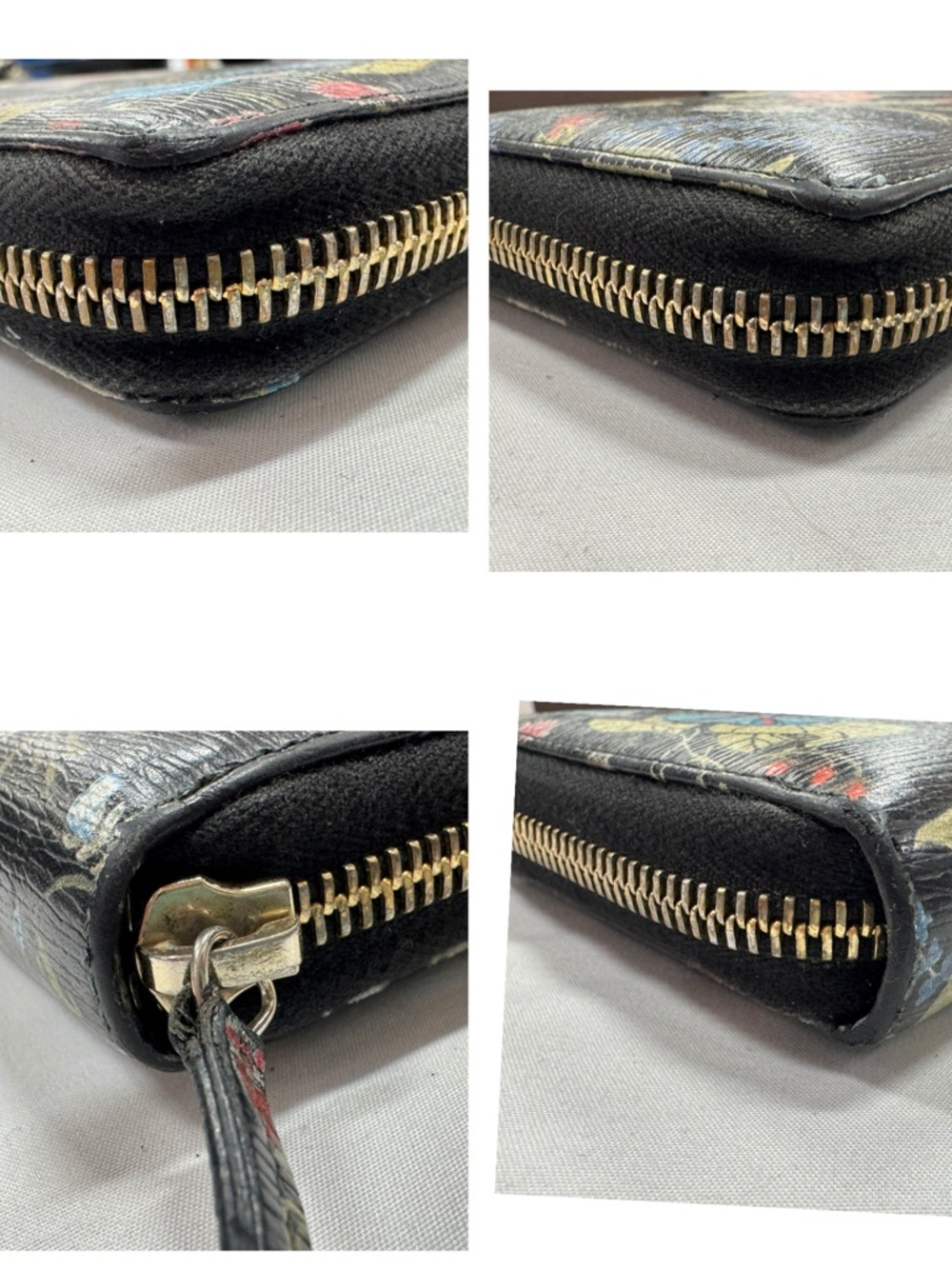 Gucci Black Floral Knight Zip Wallet - Picture 5 of 8
